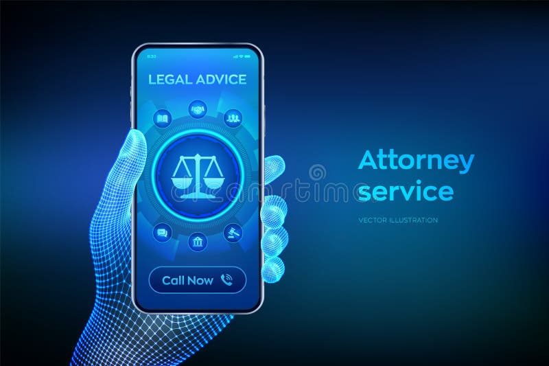 Legge sul lavoro, avvocato, avvocato, avvocato, consulenza legale sulla schermata degli smartphone diritto di Internet e diritto