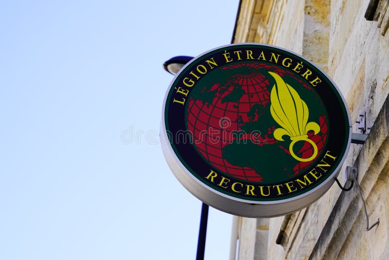Legion Etrangere recrutement text sign and logo of french Recruitment military