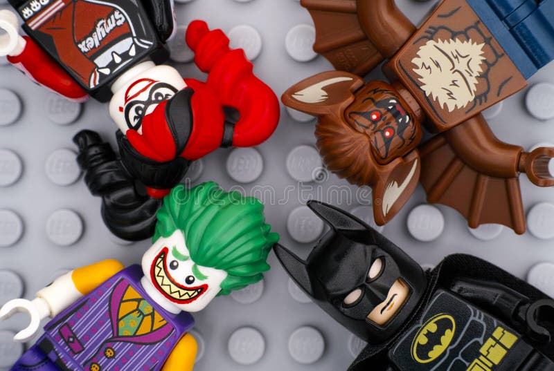 Lego Minifigures - Batman, the Joker, Harley Quinn and Man-Bat Editorial  Image - Image of block, superhero: 164534900