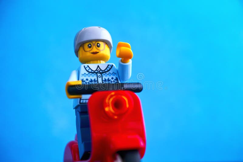 Lego old woman scooter editorial photography. of - 164532722