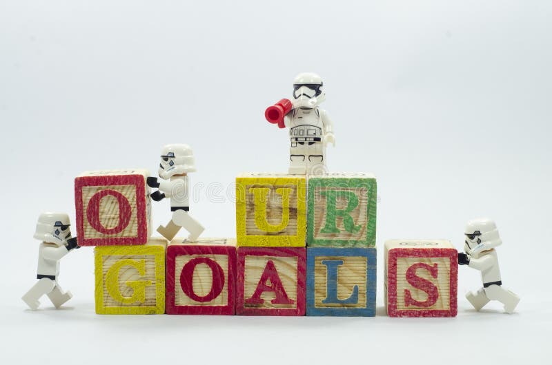 Lego Storm Trooper Assembling Word Goals Using Alphabets Blocks. Photography - Image challenge: 185332952