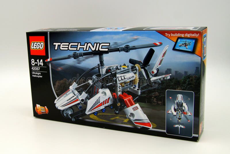 Lego Technic helikopteru handlu detalicznego Ultralight pudełko zdjęcia royalty free Lego Technic helikopteru handlu detalicznego Ultralight pudełko zdjęcia royalty free