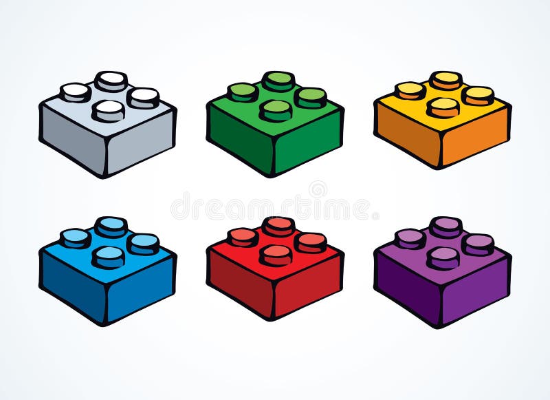  Lego.  Vector de stock de dibujo vectorial.  Ilustración de figura -