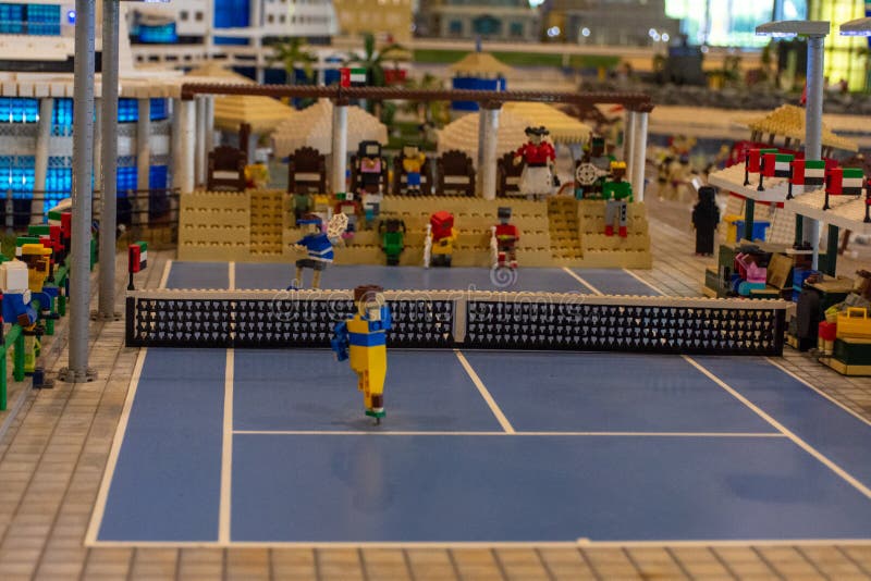 Legoland Dubai Amusement Park Indoor Famous City Replications Dubai Tennis Open Podróże luksusowe obrazy royalty free
