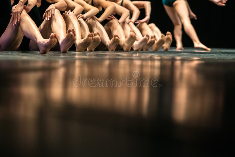 Legs of Ballet Dancers on Stage in Theater Stock Image Image of human