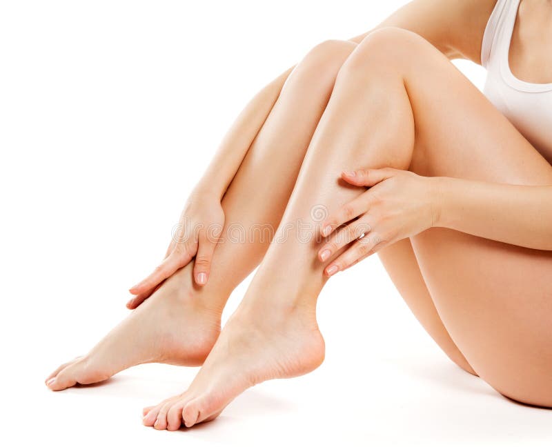 Legs Beauty Skin Care, Woman Smooth Body, Female White Isolated stock photo Legs Beauty Skin Care, Woman Smooth Body, Female White Isolated stock photo