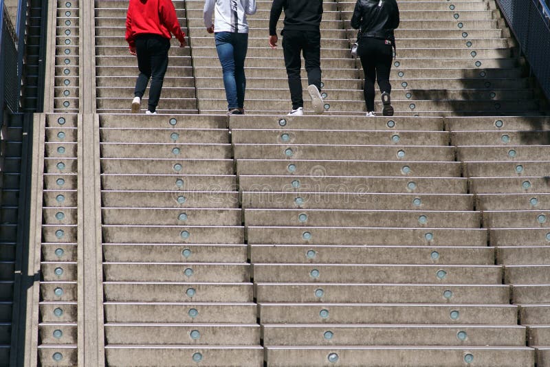 Group of Teenagers on the Stairs Stock Photo - Image of architecture ...