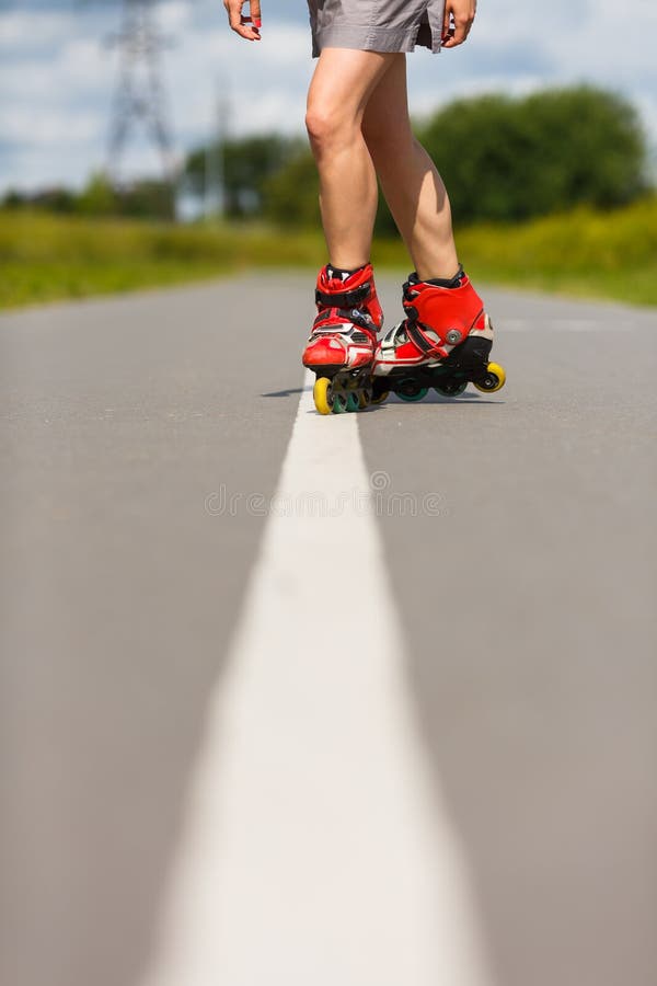 Legs of Girl Having Roller Skate Exercise Stock Photo Image of skating, person 57232858
