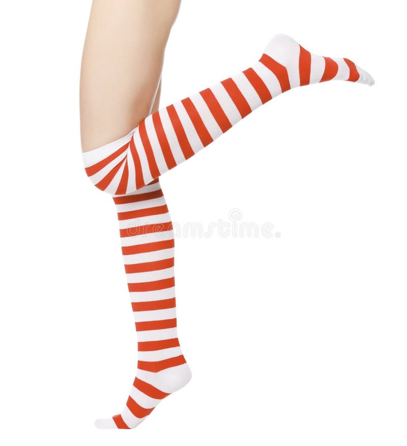 Legs in Red and White Socks Stock Image - Image of casual, female: 20696231