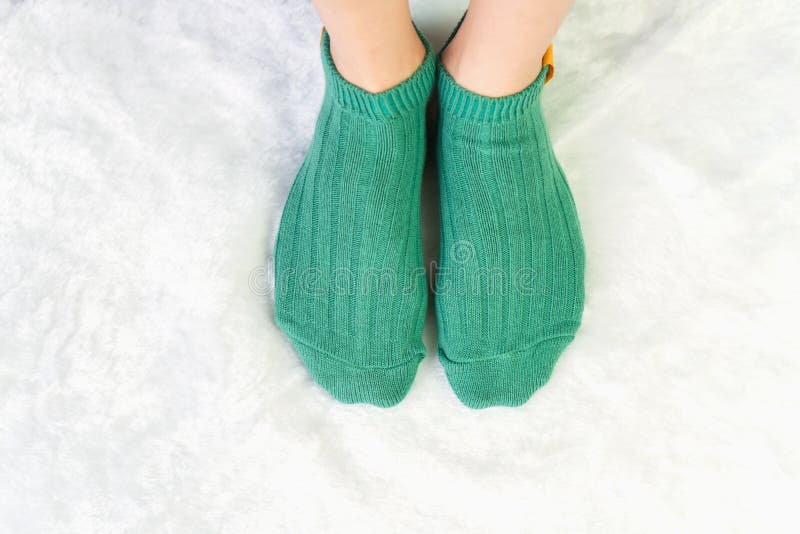 Socks on Green Grass with Human Feet Stock Image Image of happy, background 69461603