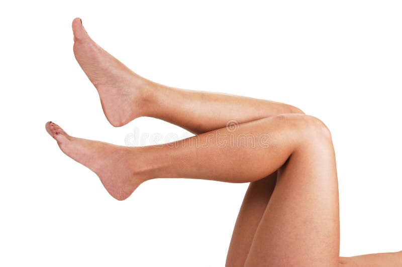 The legs of a young woman.