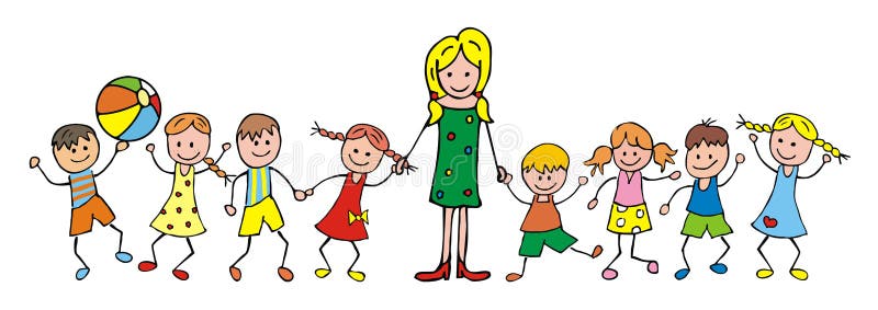 Lehrer und Kinder lizenzfreie abbildung Lehrer und Kinder lizenzfreie abbildung