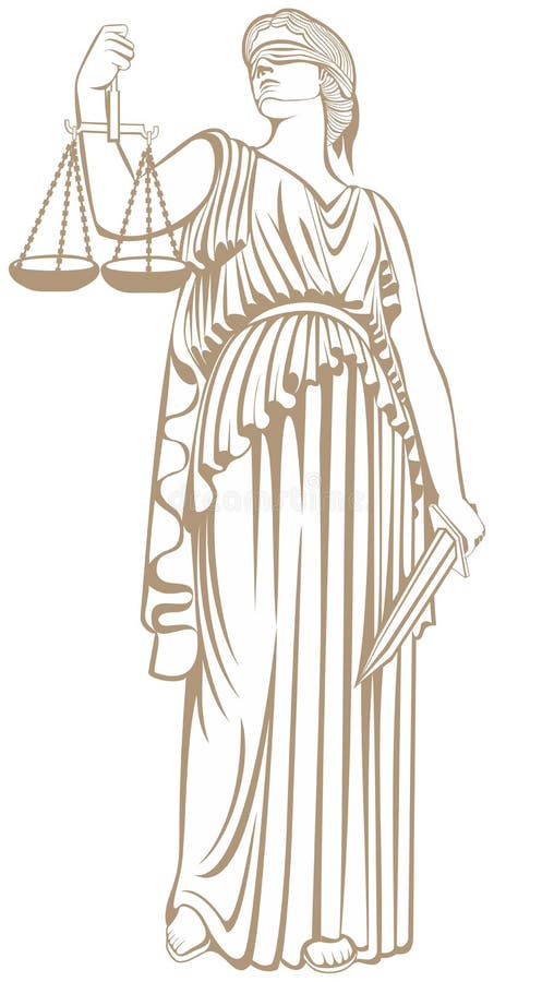 Lei do julgamento justo justiça Themis da senhora