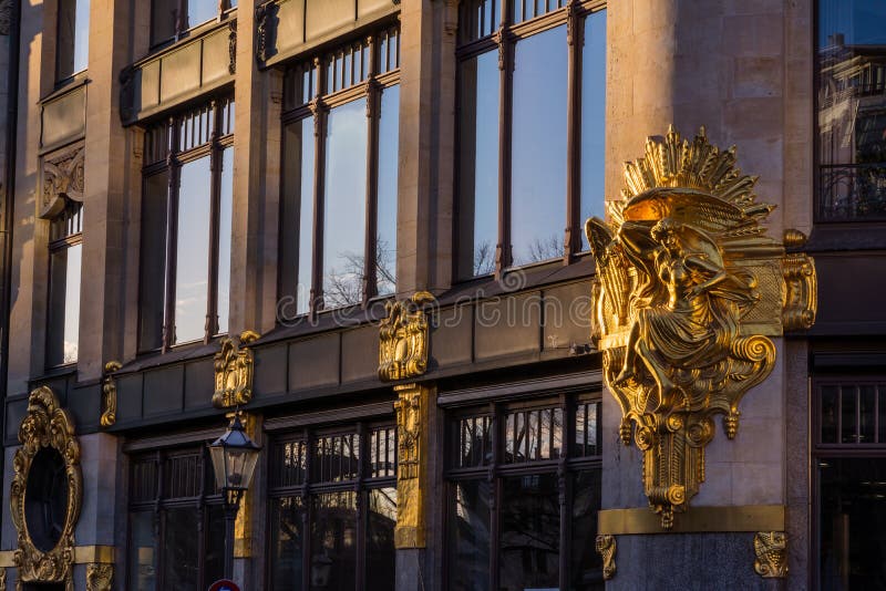 Leipzig Commerzbank Exterior Architecture Golden Accents Building Stone European Glass Walls Brick Sky Windows Point