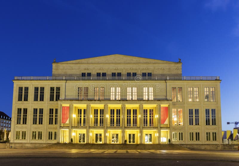 Opera House in Leipzig at Night Stock Photo Image of platz, opernhaus