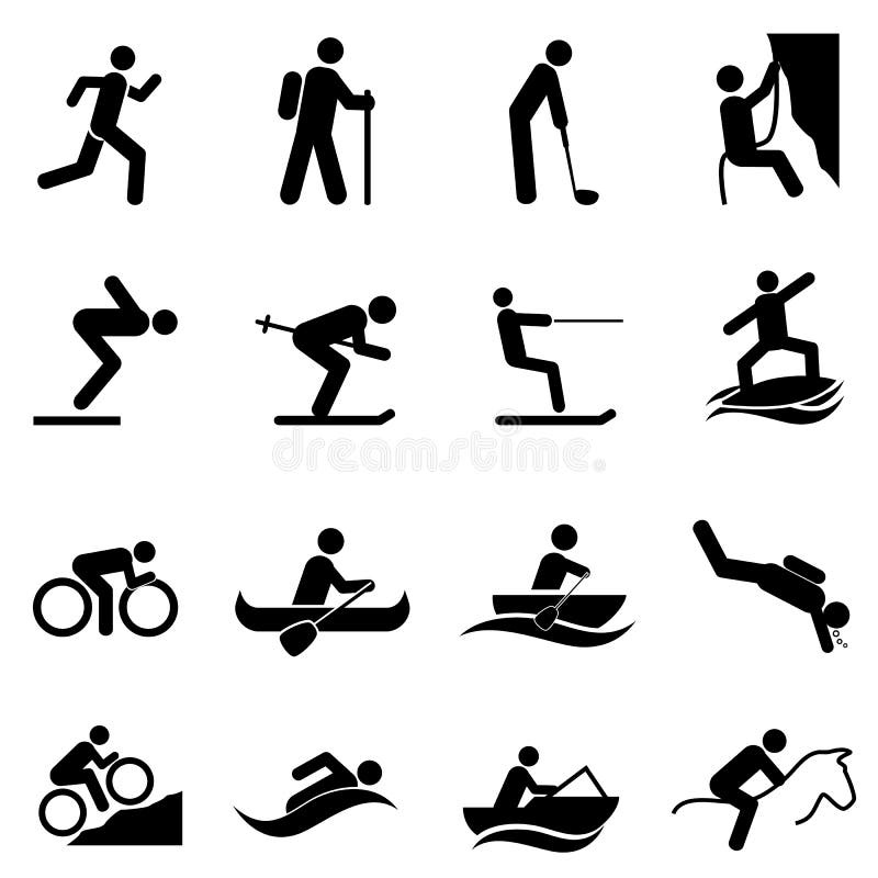 Leisure and Recreation Icons Stock Vector - Illustration of parachute ...