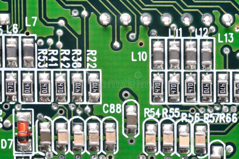 Electronics, printed circuit board macro. Electronics, printed circuit board macro