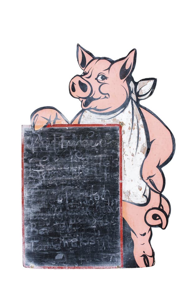 Piggy with blackboard for labeling. Piggy with blackboard for labeling