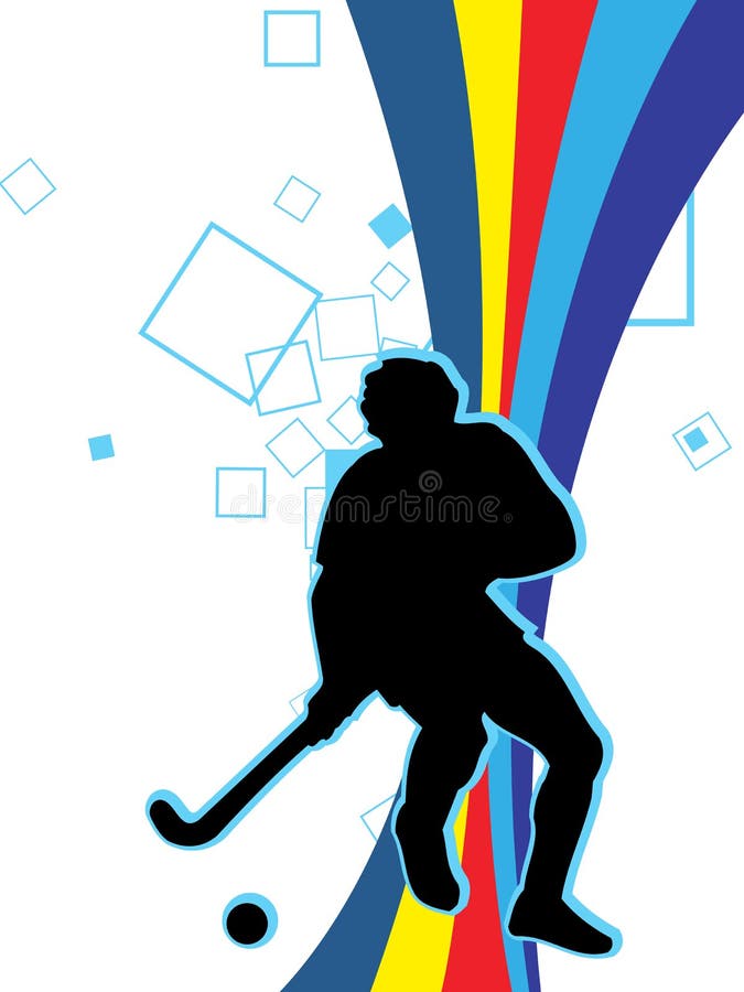 An illustration of a hockey player. An illustration of a hockey player