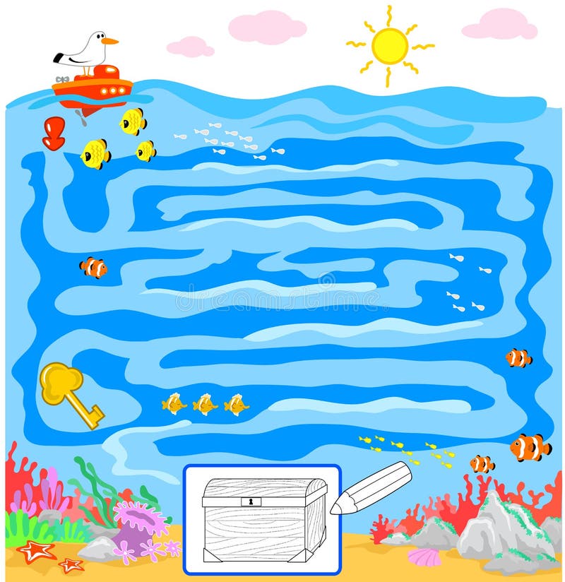 leken lurar mazehavet stock illustrationer leken lurar mazehavet stock illustrationer