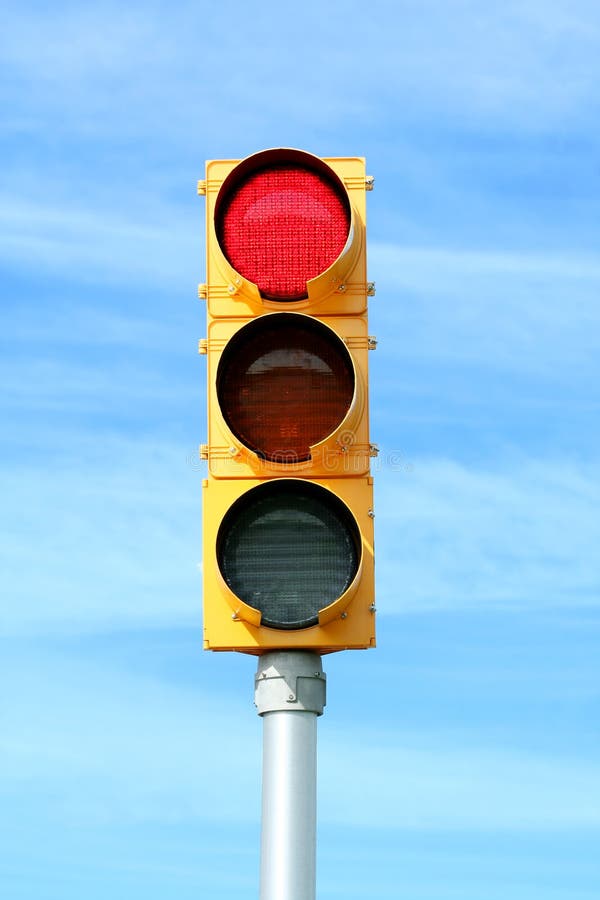 Lekki czerwieni sygnału ruch drogowy