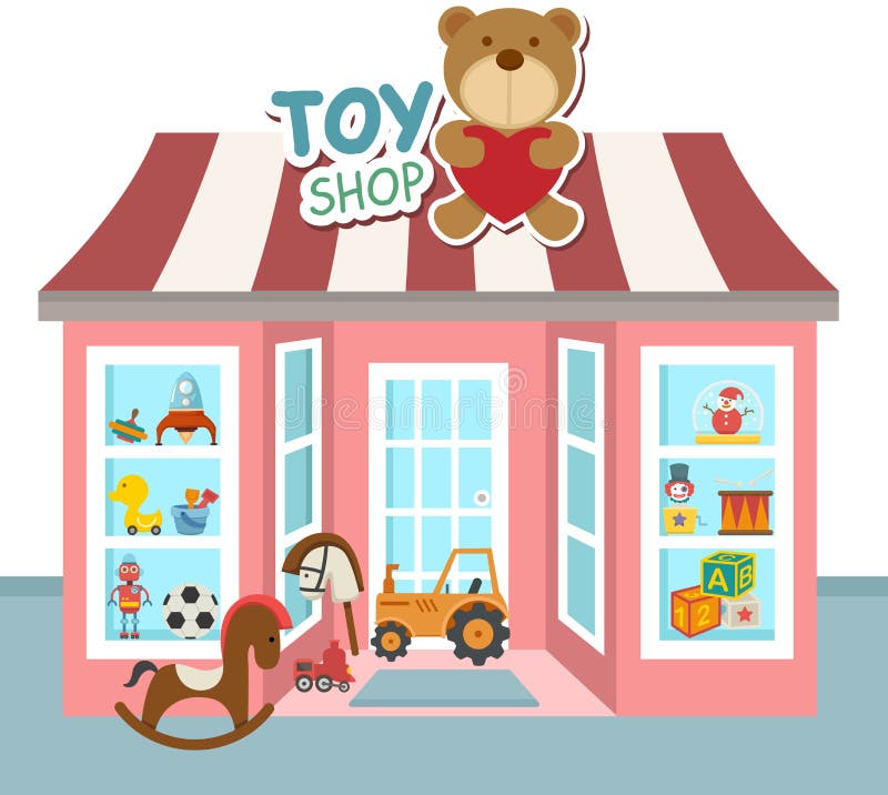 Leksaken shoppar vektorn royaltyfri illustrationer Leksaken shoppar vektorn royaltyfri illustrationer