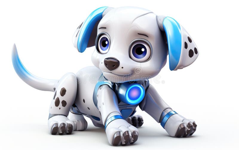 Leksaksrobot-hund : isolerad med svans och ledade ögon generativ ai