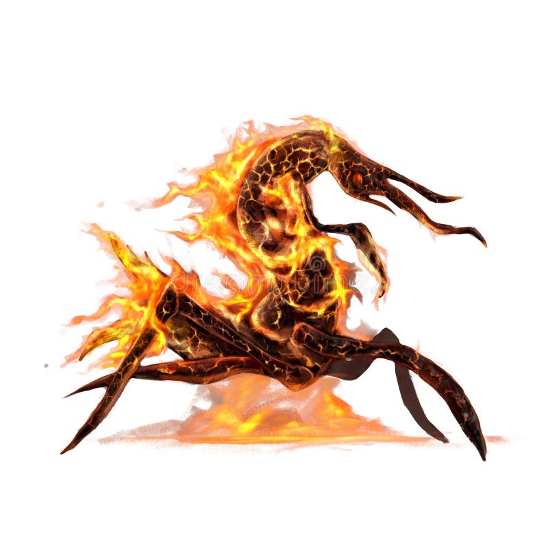 Ugly king of insect creatures in fire concept. Ugly king of insect creatures in fire concept