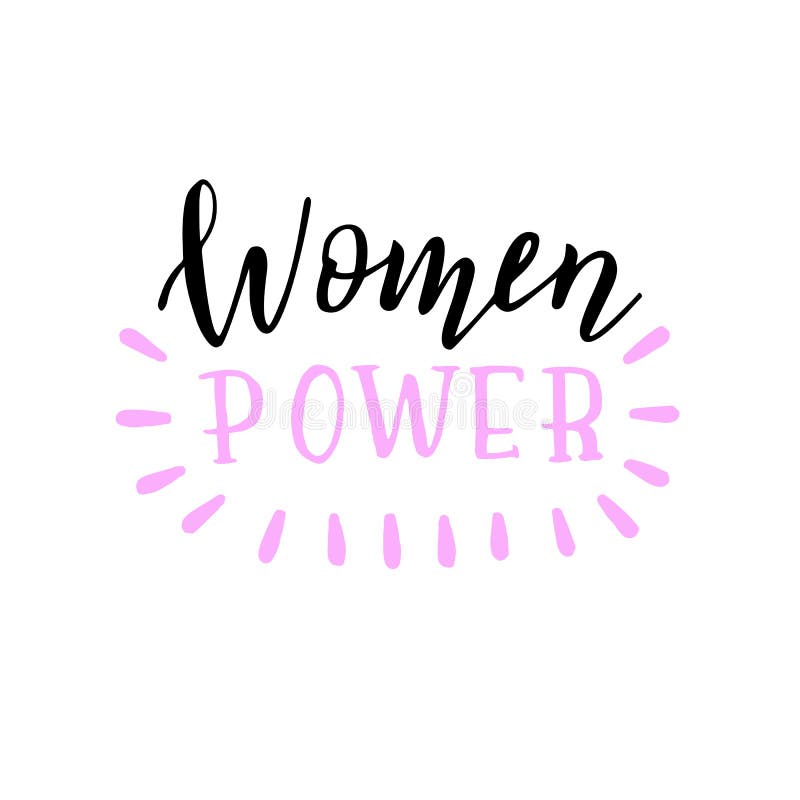 Lema manuscrito del poder de las mujeres Cartel de moda de las letras ilustración del vector Lema manuscrito del poder de las mujeres Cartel de moda de las letras ilustración del vector