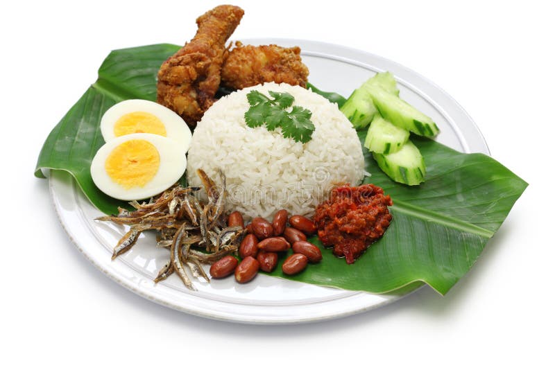 Lemak Nasi, рис молока кокоса, малайзийская кухня стоковая фотография rf