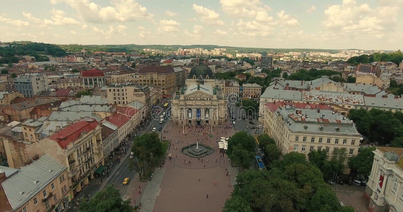 Lemberg-Opern-alte von der Luftstadt Ukraine