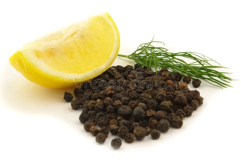 Lemon with black pepper