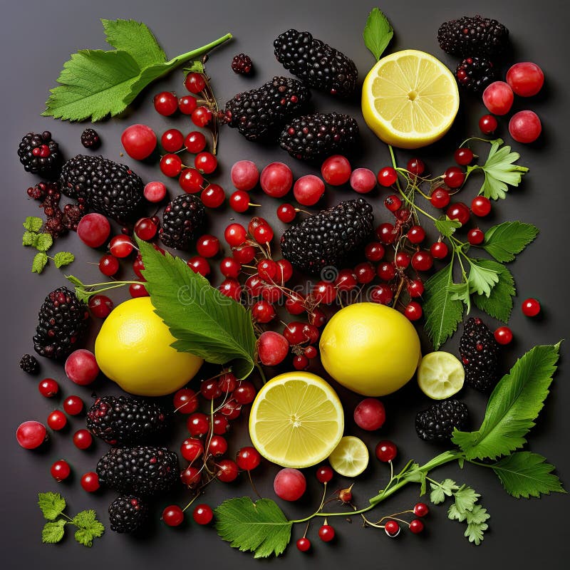Lemon e kiwi freschi assorti frutta retroterra amore frutti sani alimenti prodotti illustrazione di stock