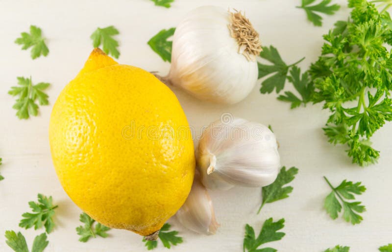 Lemon with Garlic and Parsley Stock Image Image of lime, natural