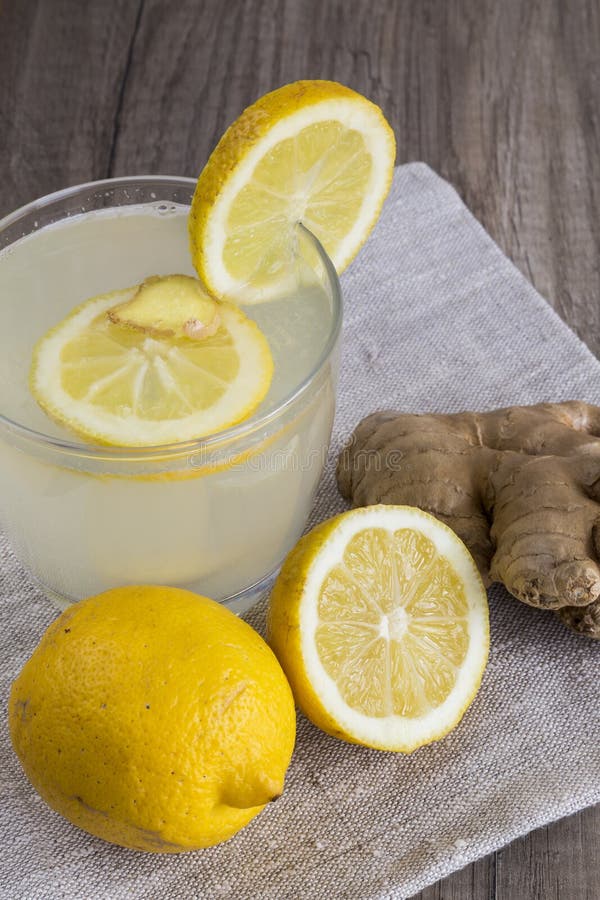 Detox Lemon and Ginger Drink in a Jar Stock Photo Image of fruit