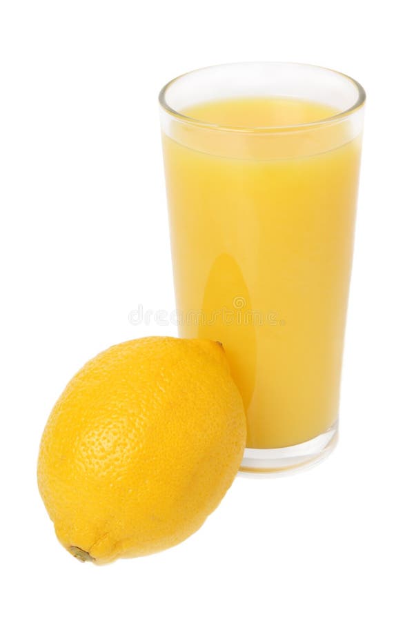 Lemon and glass of juice