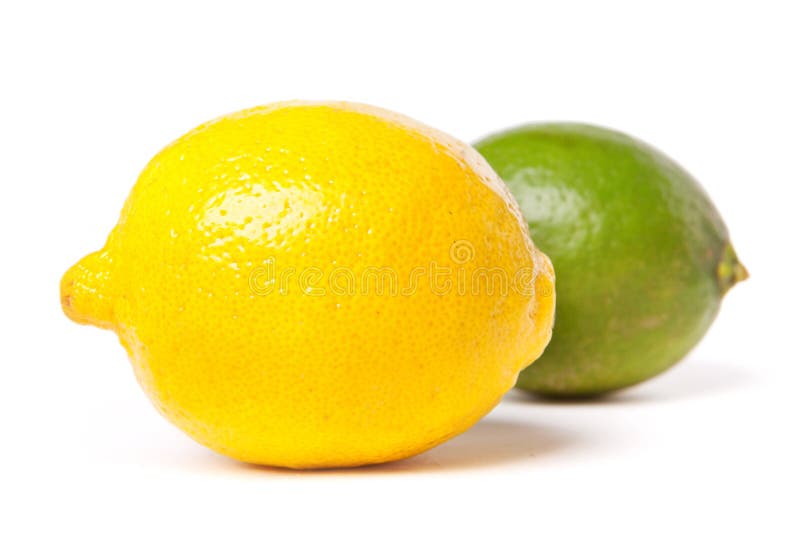 Lemon and green lime