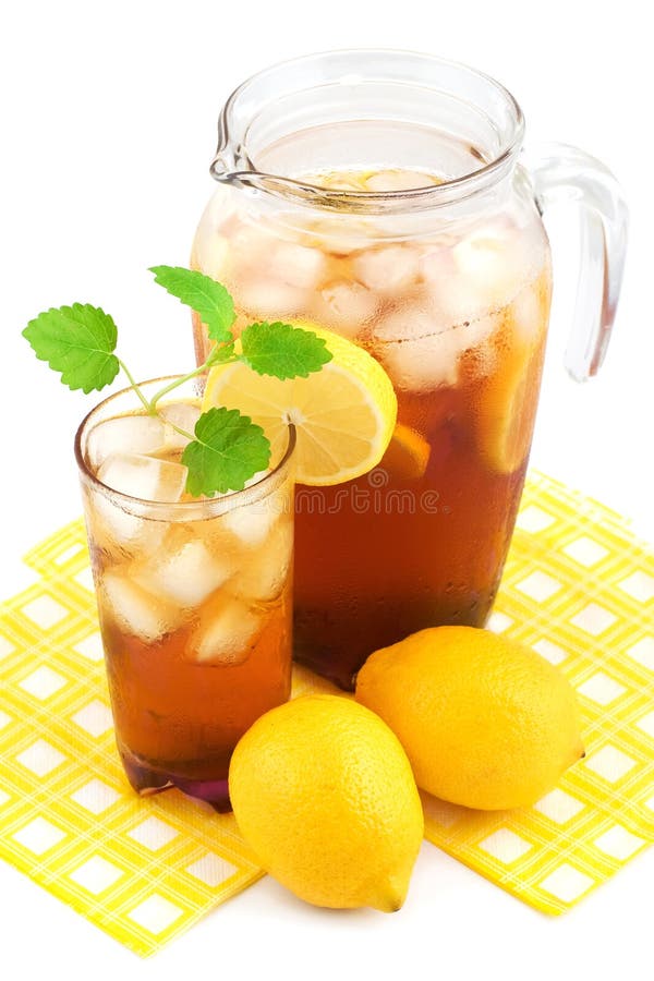 Pitcher of Ice Tea and Lemons Stock Photo Image of thirsty, pitcher