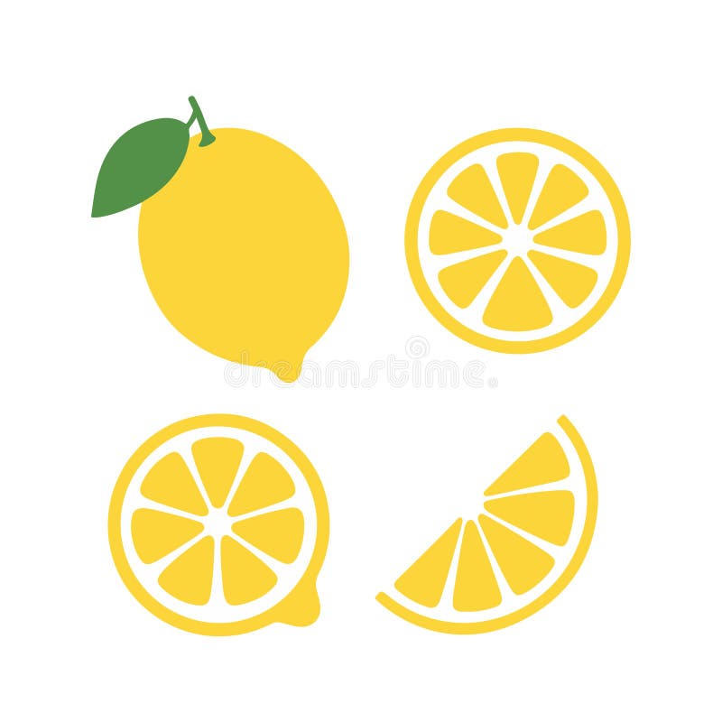 Lemon icon vector illustrations isolated on white royalty free illustration