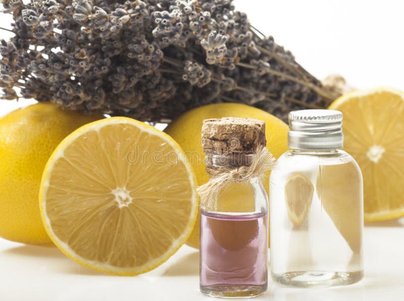Lemon and Lavender Essential Oil Stock Image Image of dosimeter