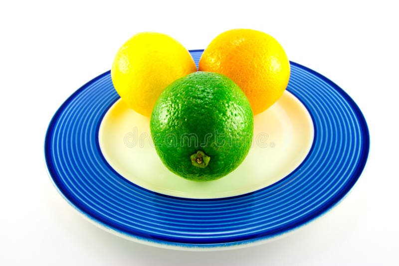 Lemon, Lime and Orange on a Plate