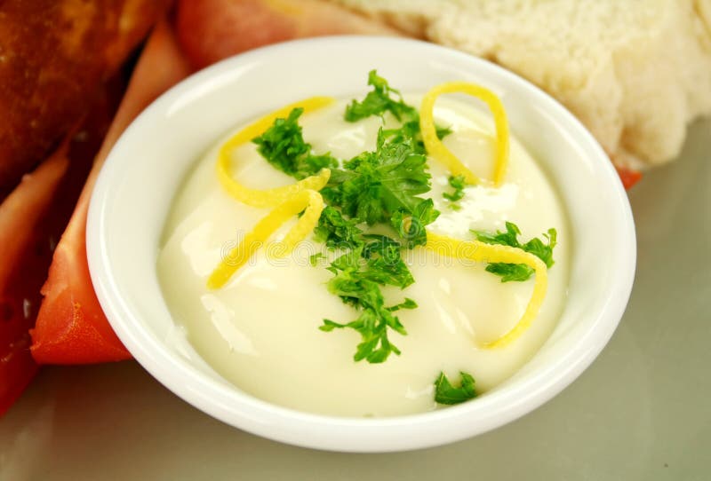 Lemon Mayo Dipping Sauce stock photo. Image of healthy 5821968