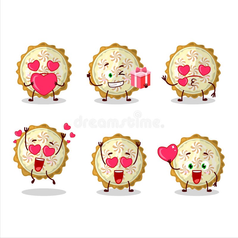 Lemon meringue, personaggio di un cartone animato con un'emoticon carina royalty illustrazione gratis