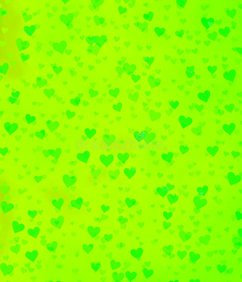Lemon neon verde cuori di verde amore giorno di San Valentino illustrazione di stock