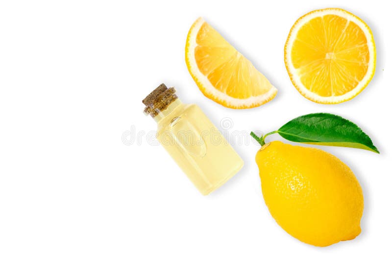 Lemon essential oil stock photo. Image of bottle, health 197742482