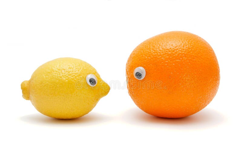 Lemon and orange with eyes