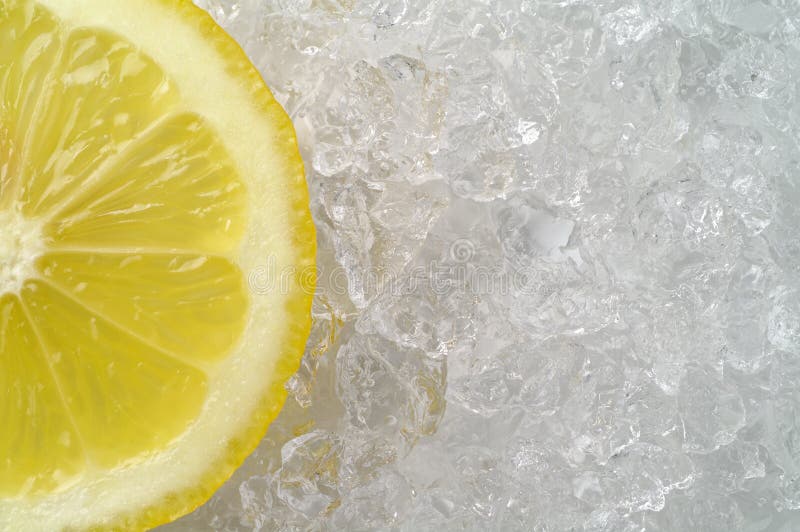 Lemon slice on ice