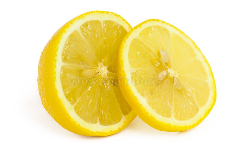 Lemon and slice isolated