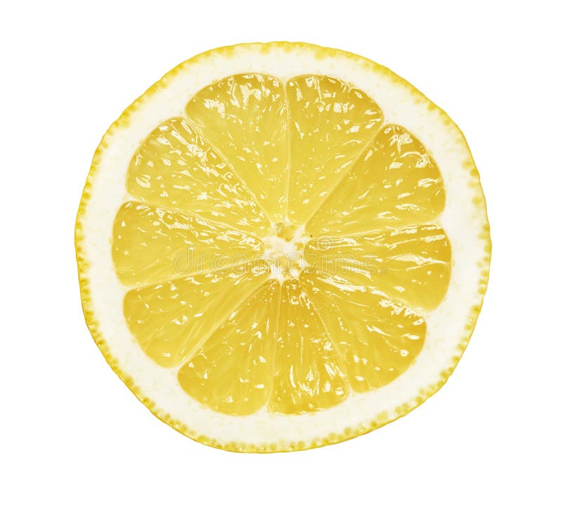 Lemon slice isolated on white. clipping path