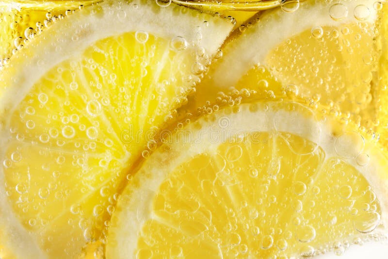 Lemon Slices in Fizzy Water Stock Image Image of water, healthy